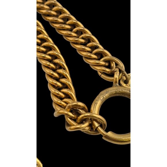 Authentic 1989 Season 26 Chanel 33" Gilt CC Logo Necklace - Picture 7 of 15